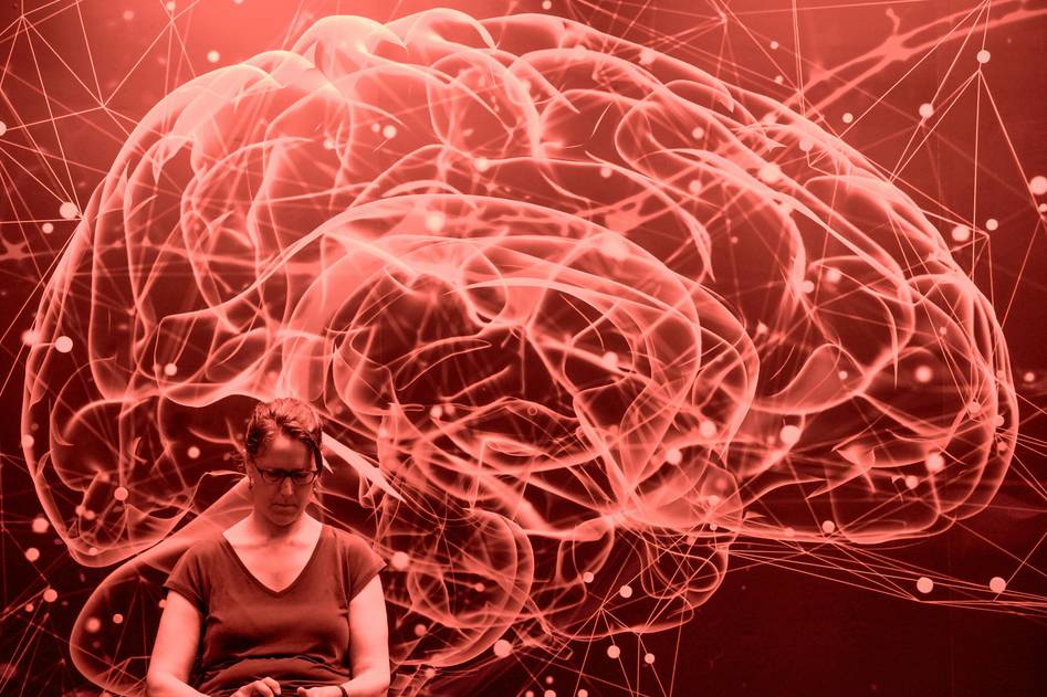 Abstract brain and speech wave visual